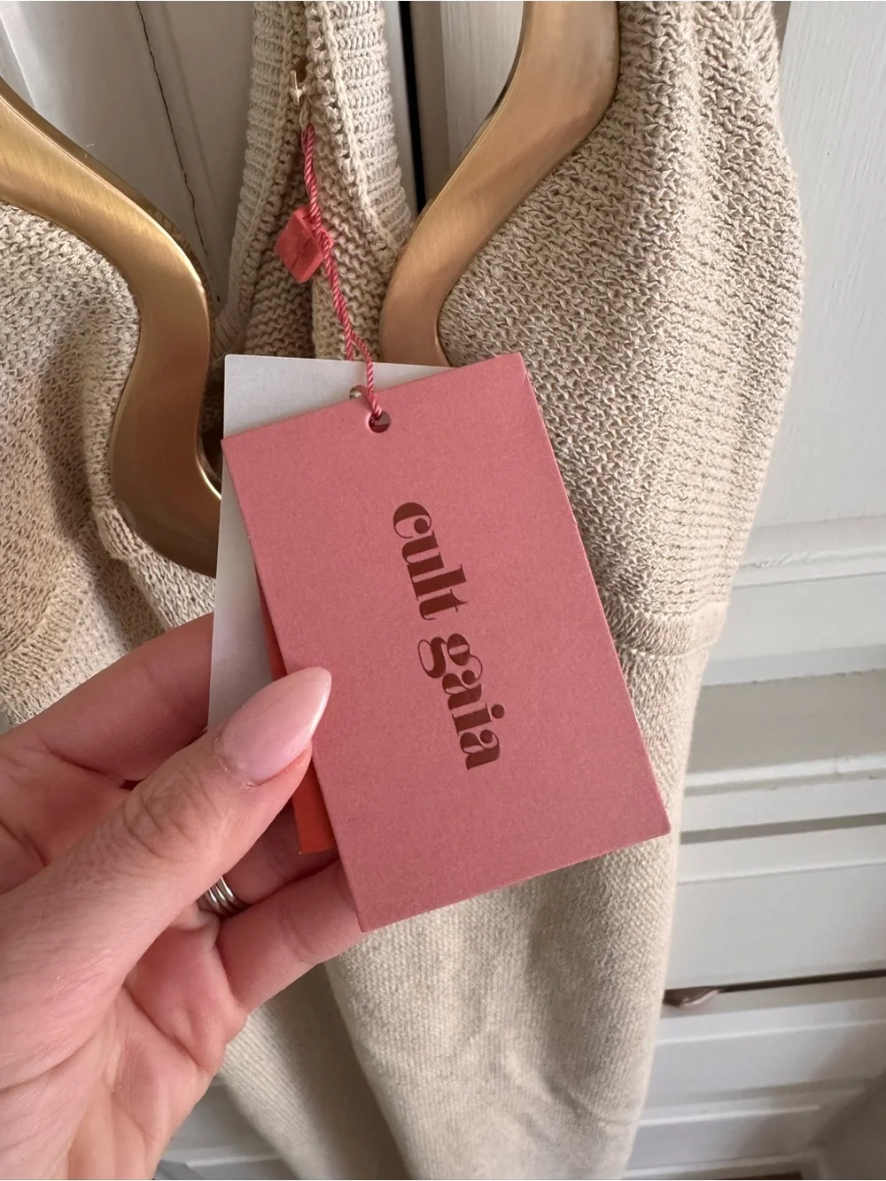 cult gaia Beige Knit Dress with Gold Accents - Picture 6 of 11